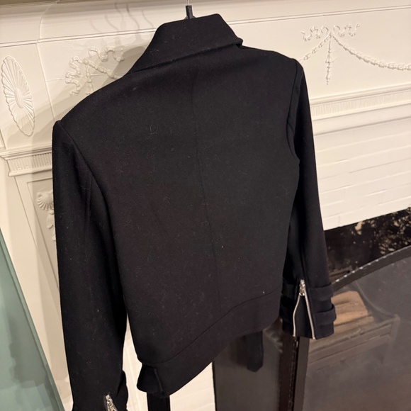 L'Agence NWT Wool Long Sleeves Black Biker Jacket Size L - Picture 3 of 3